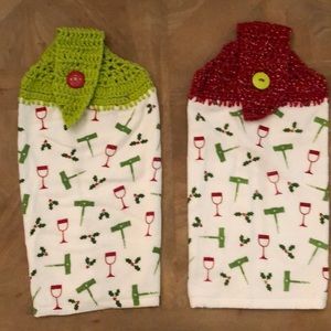 Set of Christmas Corkscrew Crocheted Towels